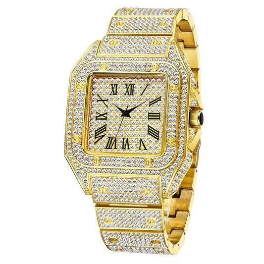 89 Men's Fashion Diamonds Square Quartz Watch