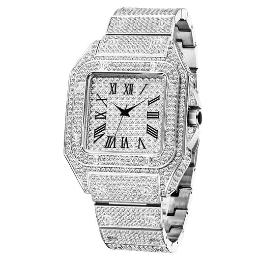 89 Men's Fashion Diamonds Square Quartz Watch