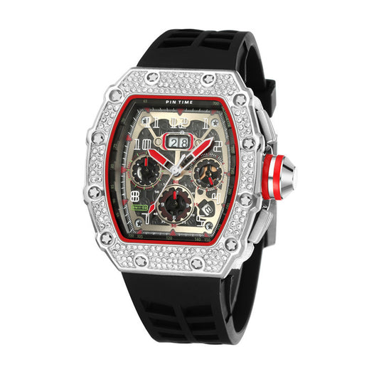 53 Men's Barrel Fashion Quartz Watch With Diamonds