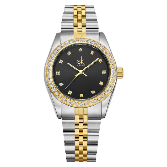 Women's Fashion Quartz Watch With Diamonds