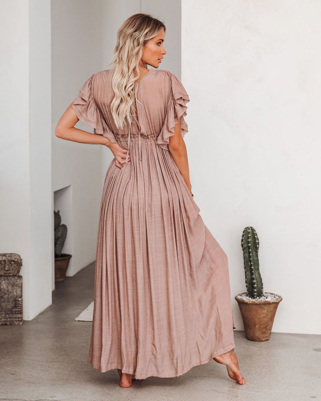 V Neck Maxi Dress