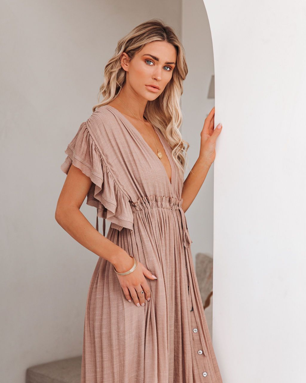 V Neck Maxi Dress