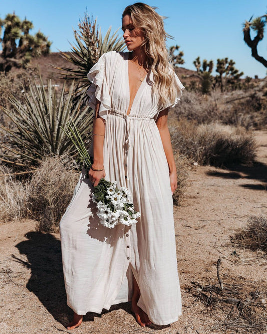 V Neck Maxi Dress