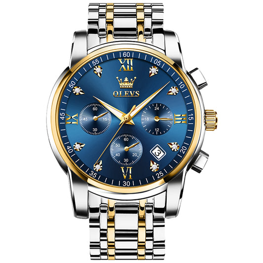 37 Men's Fashion Round Metal Chronograph Quartz Watch