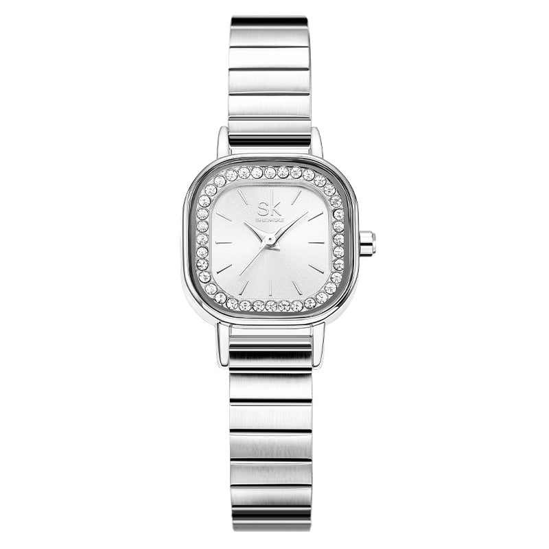 Women's Fashion Mini Square Quartz Watch With Diamonds