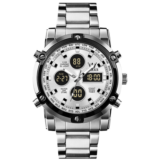 14 Men's Fashion Multifunctional Digital Watch With Metal Strap