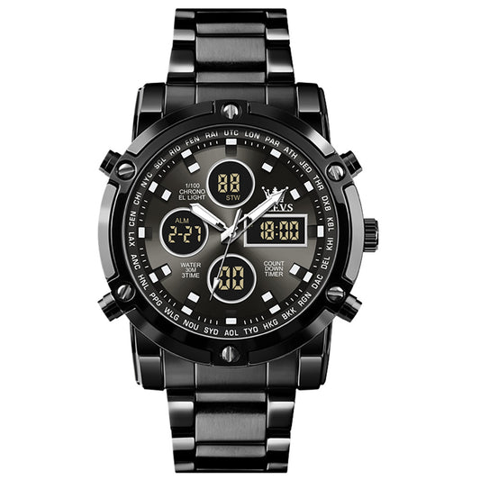 14 Men's Fashion Multifunctional Digital Watch With Metal Strap