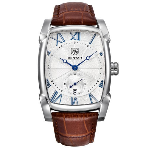 Men's Fashion Quartz Watch With Leather Strap