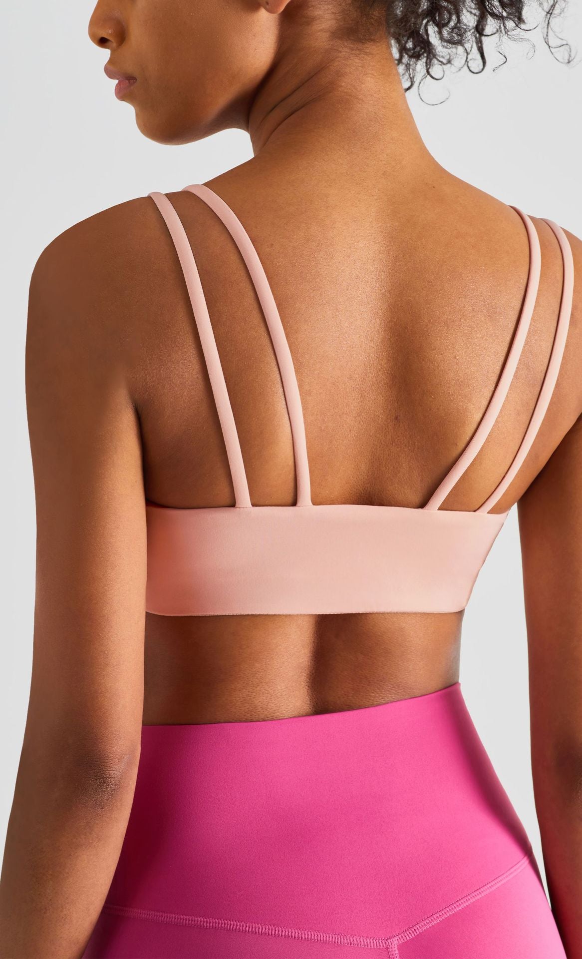 Nude Strappy Padded Yoga Bra