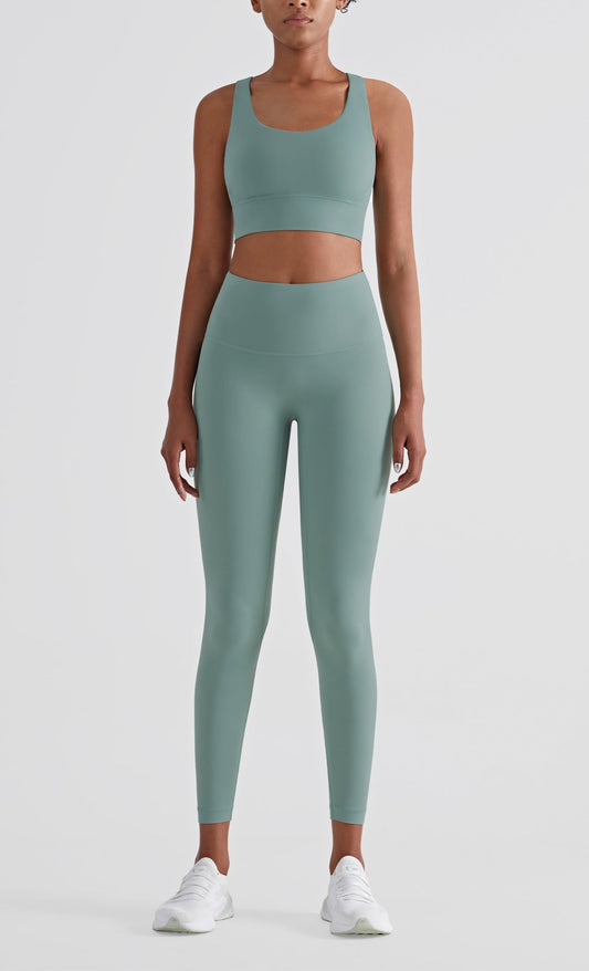 Teal High Rise Nude Leggings