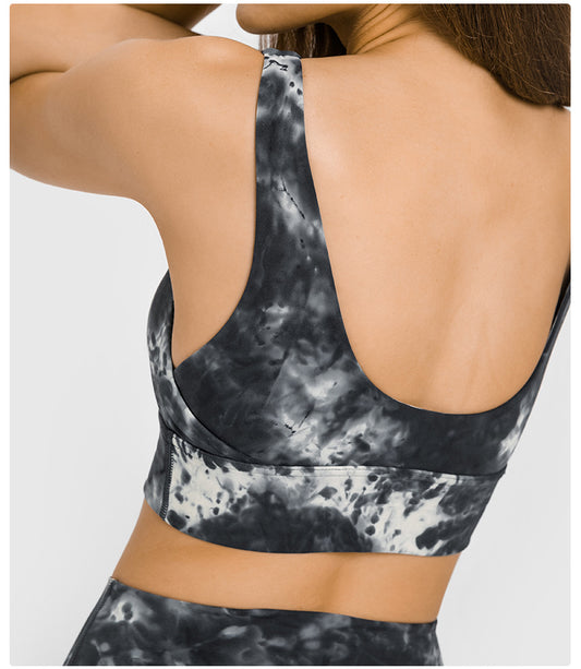 Tie Dye U Neck Sports Top