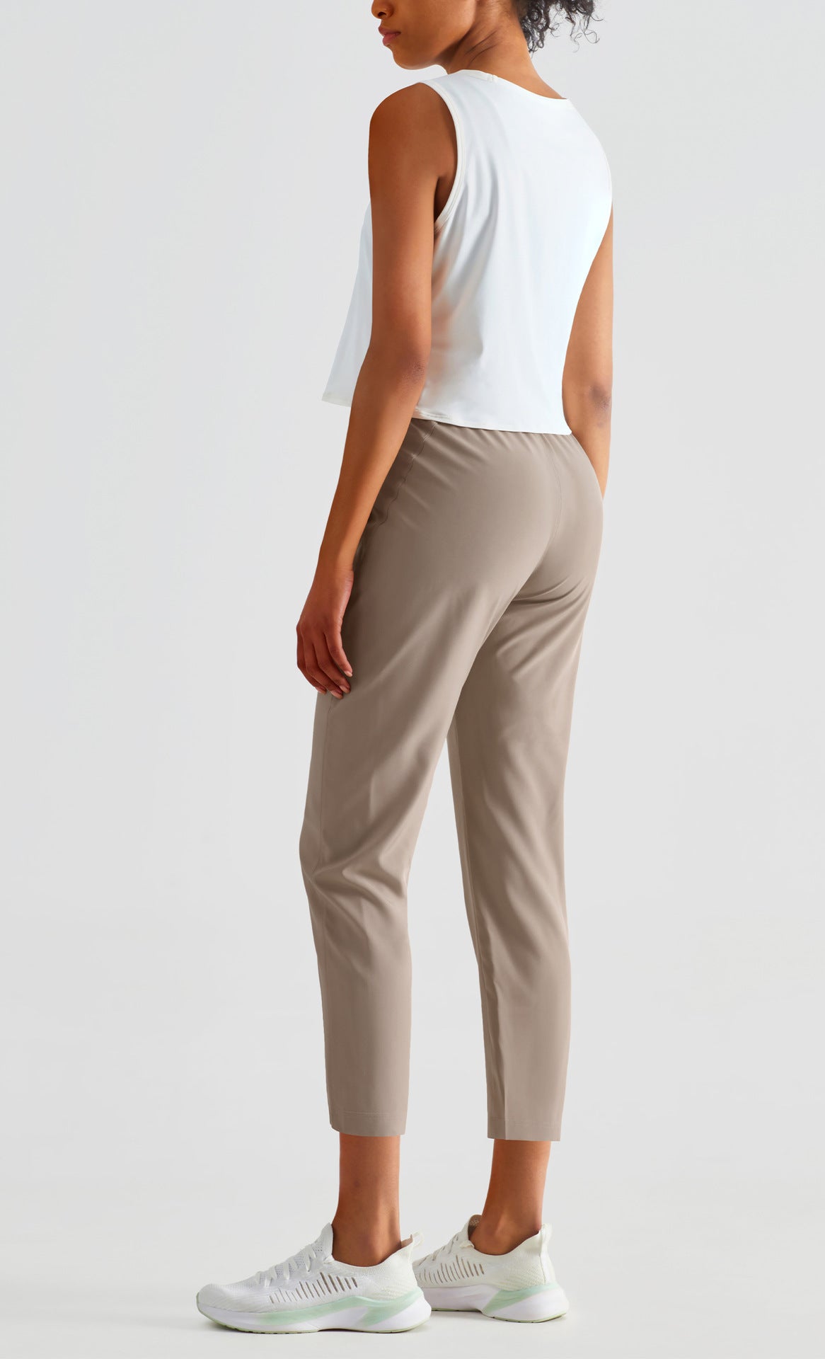 Cropped Jogger Pants With Pockets