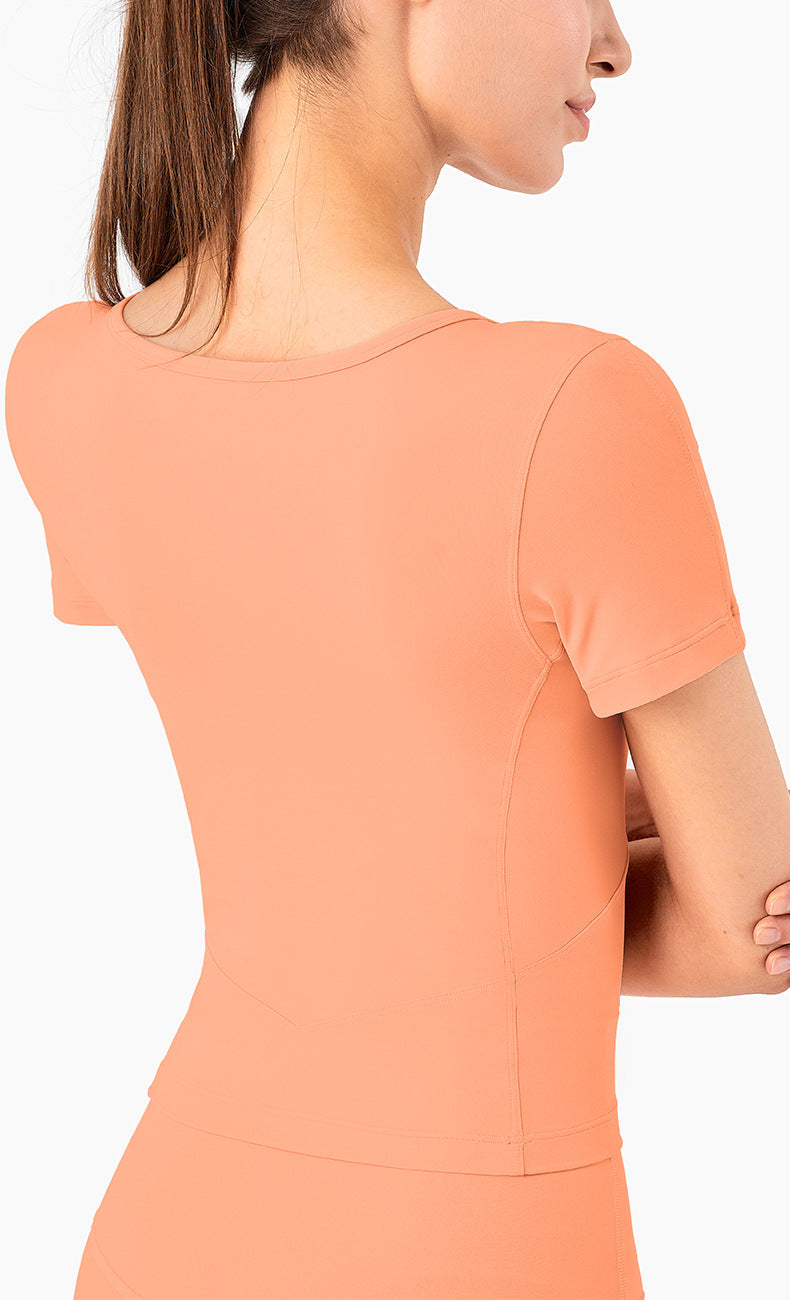 V Neck Cropped Yoga Shirt