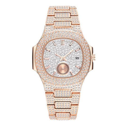 72 Unisex Quartz Watch With Diamonds All Over