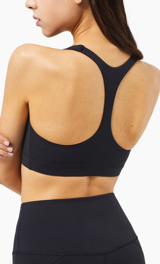 V Neck Pushed-up Fitness Bra