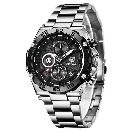 13 Men's Fashion Metal Strap Multi Dials Quartz Watch