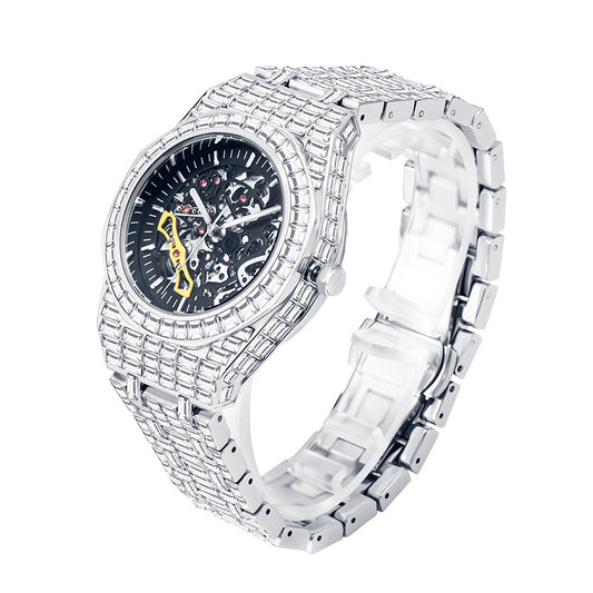 73 Men's Round Automatic Watch With Diamonds