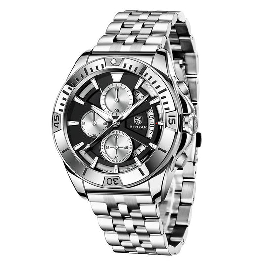 20 Men's Fashion Two Tone Round Metal Quartz Watch