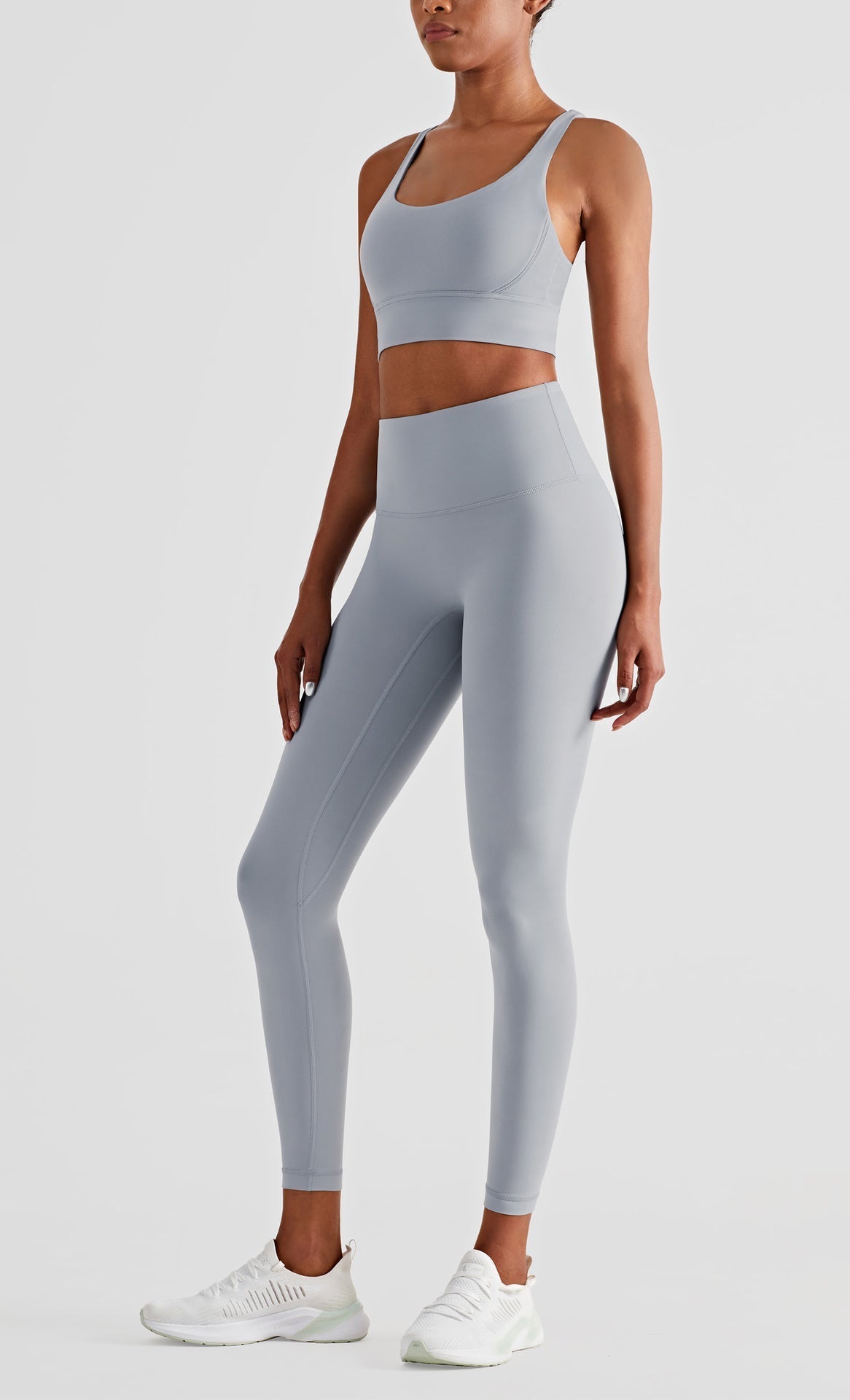 Gray High Rise Nude Leggings