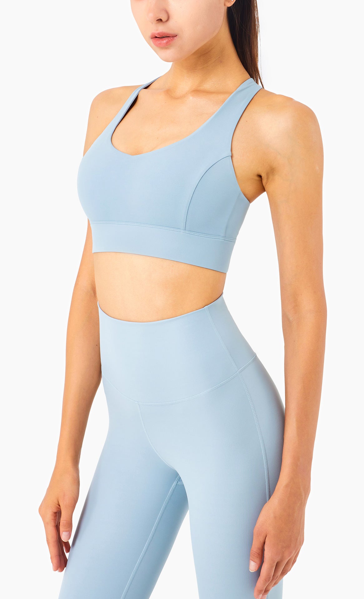 Cross Back Mesh Sports Bra