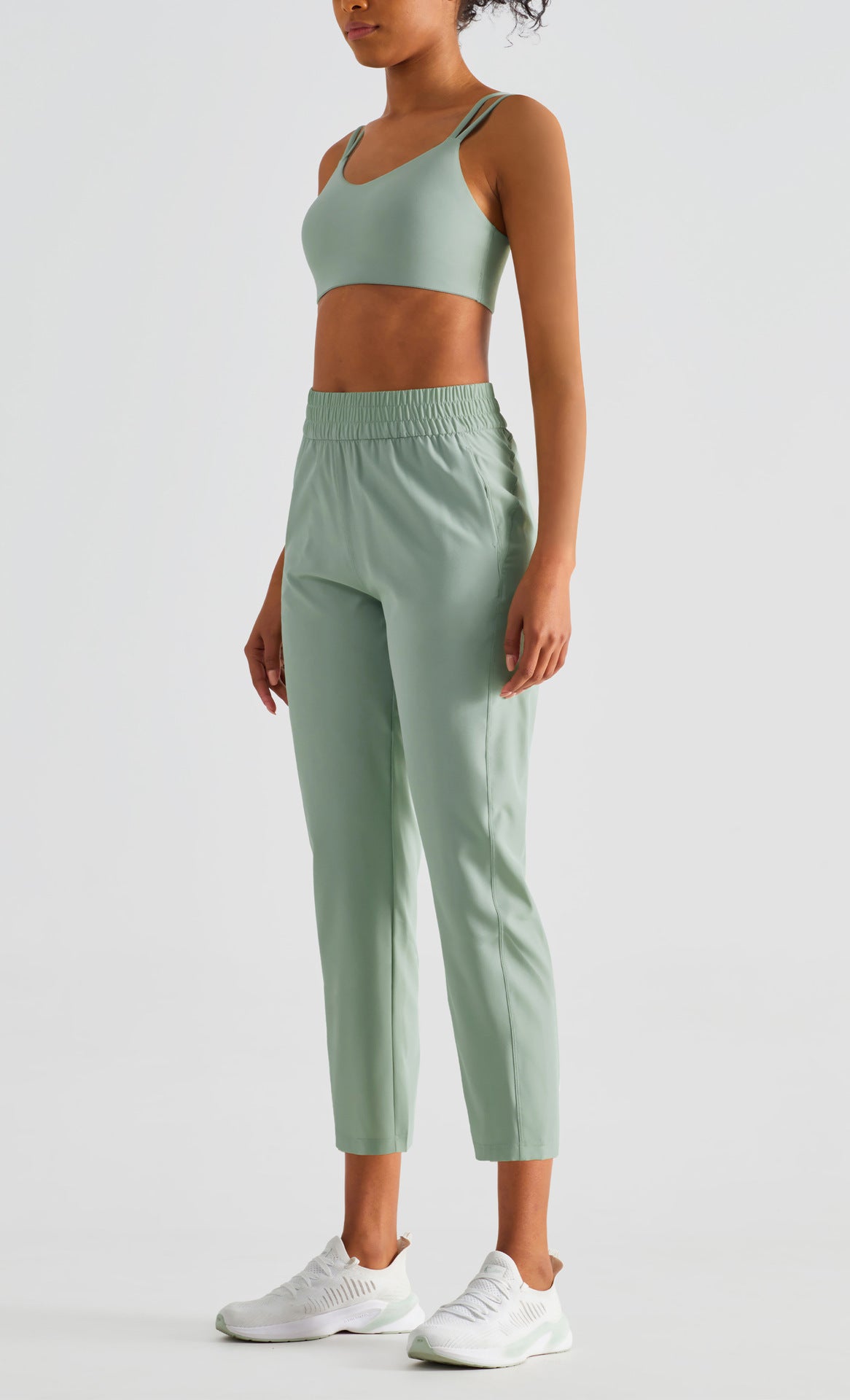 Cropped Jogger Pants With Pockets