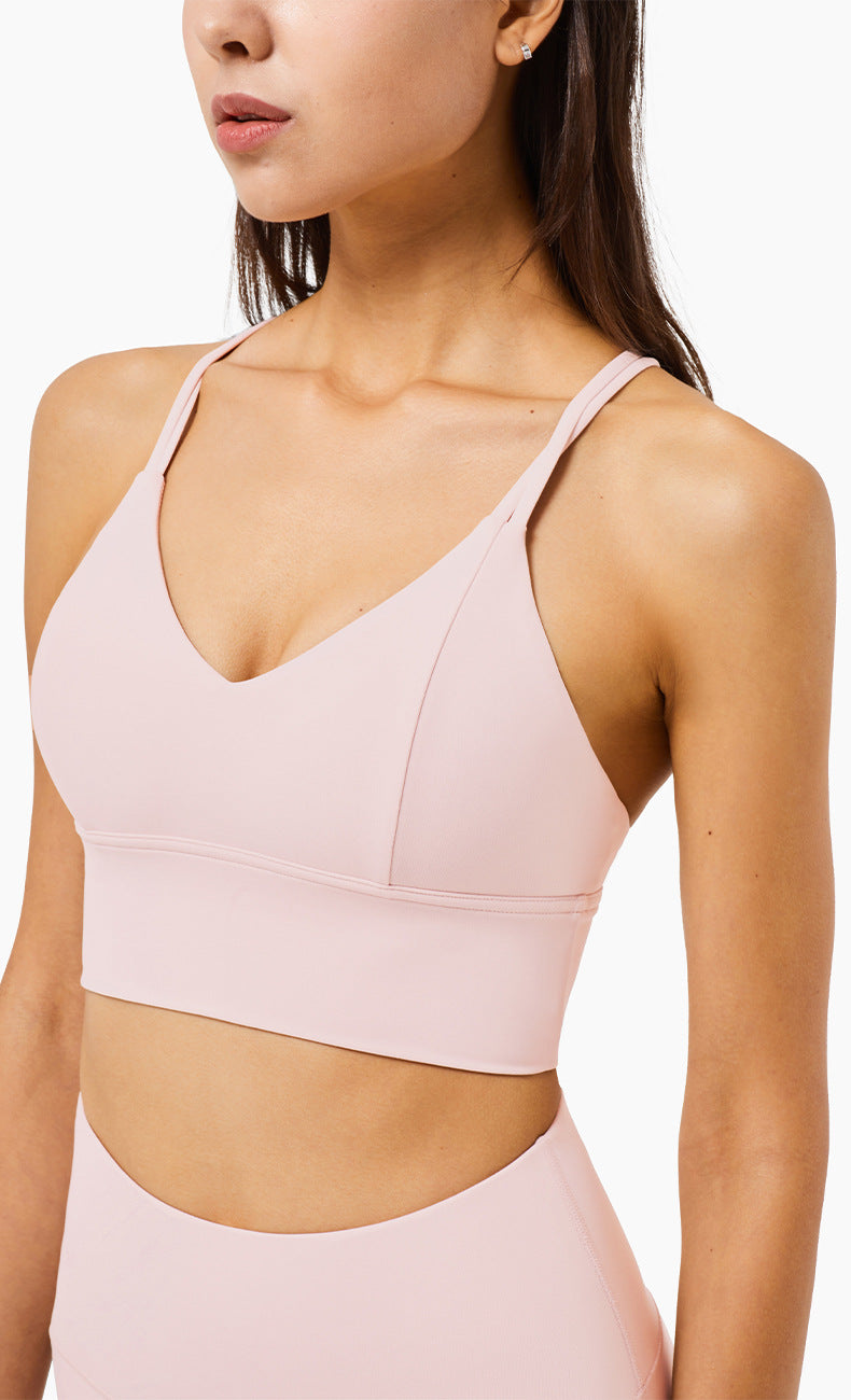 V Neck Cross Back Yoga Top