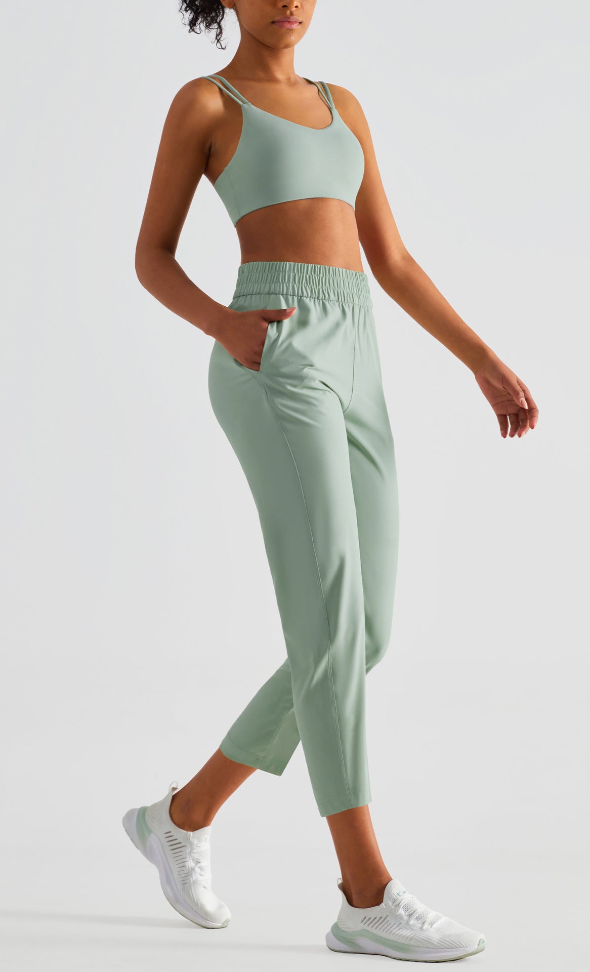 Cropped Jogger Pants With Pockets